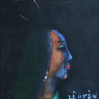 Lê Uyên - Đinh Cường (sơn dầu trên giấy 18 x 24 inch)