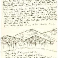 Thủ bút Trịnh Công Sơn với minh họa đồi núi Blao 1964-1965 gửi Dao Ánh